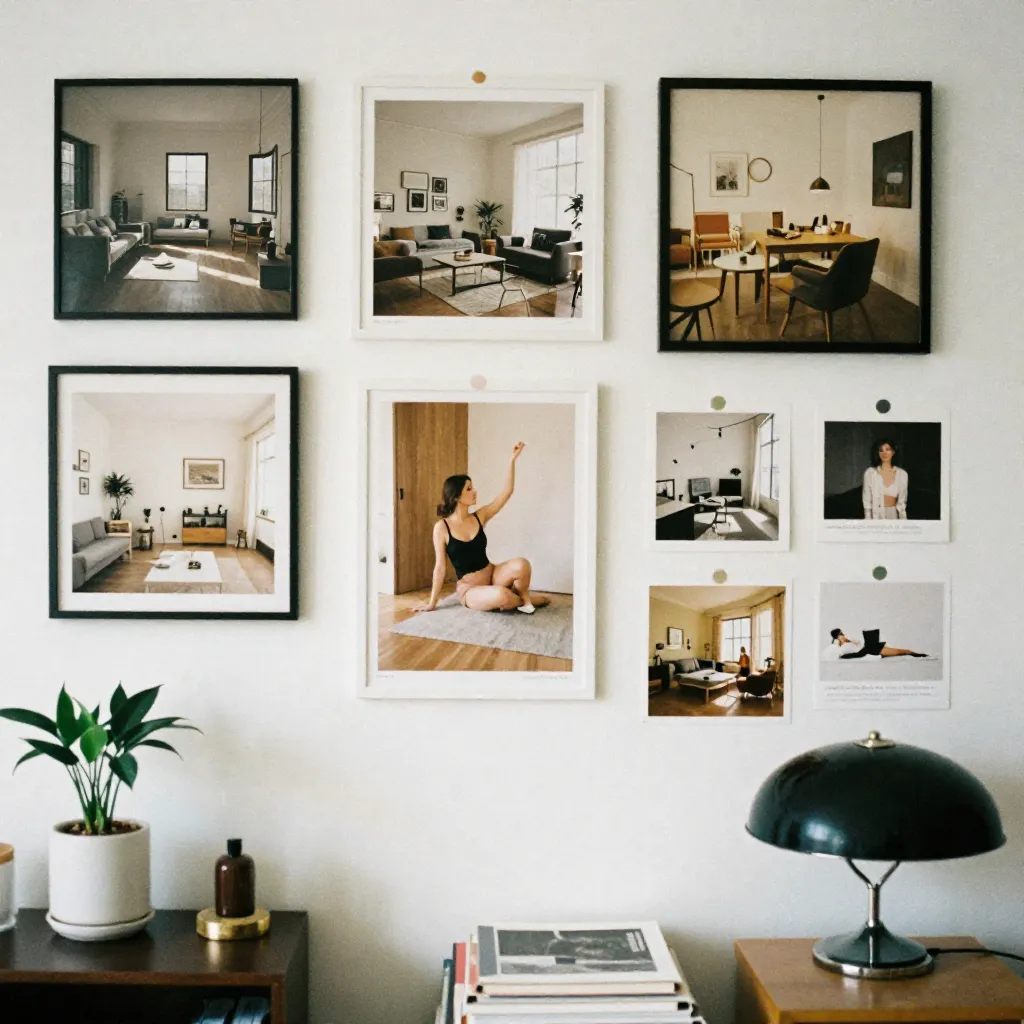 Abstract mood board with colors and textures